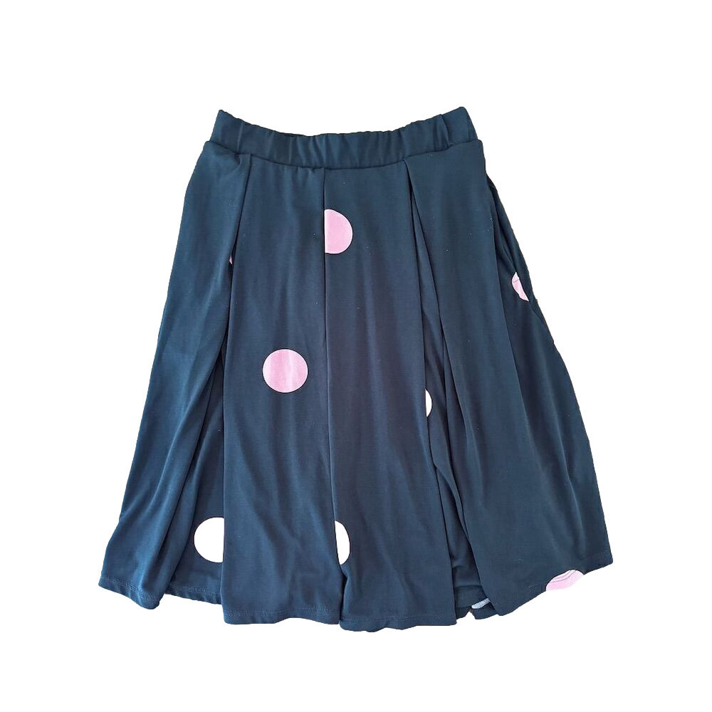 LuLaRoe Women's XS Black Polka‎ Dot Flare Knee Length Skirt Casual
